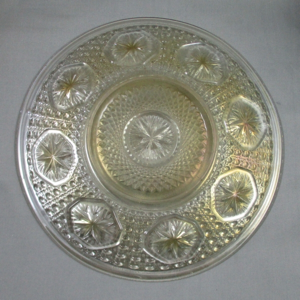 Antique Imperial Star Medallion Clambroth Carnival Glass Plate