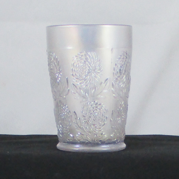 Antique Fenton Ten Mums White Carnival Glass Tumbler