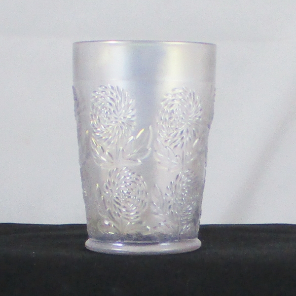 Antique Fenton Ten Mums White Carnival Glass Tumbler