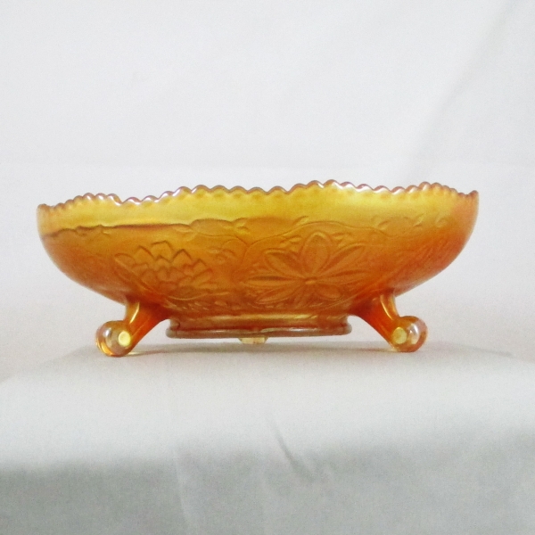 Antique Fenton Marigold Lotus & Poinsettia aka Waterlily Carnival Glass Bowl