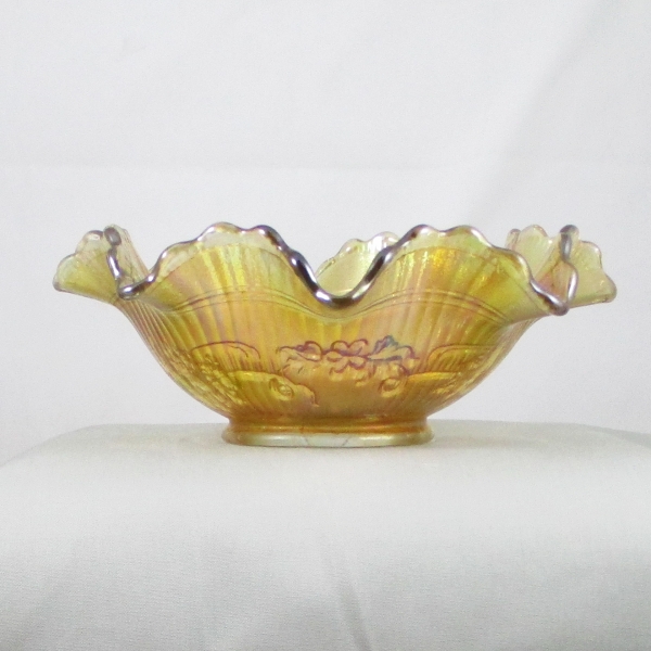 Antique Imperial Windmill Pastel Marigold Carnival Glass Bowl