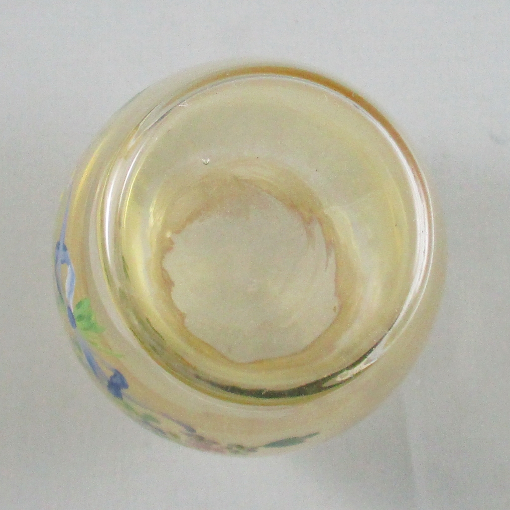 Antique Fenton #401 Marigold Carnival Glass Hand Painted Tumbler Up ...