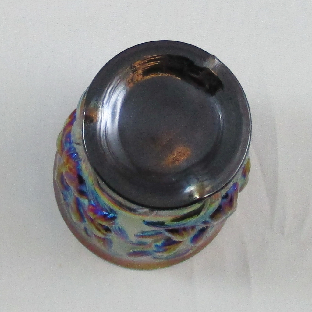 Ancienne Cloche à Beurre En Verre Orange Irisé – Beurrier Vintage Déco Carnaval Glass