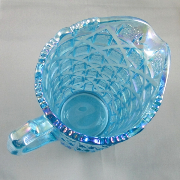 Westmoreland Ice Blue Checkerboard Carnival Glass Water Pitcher