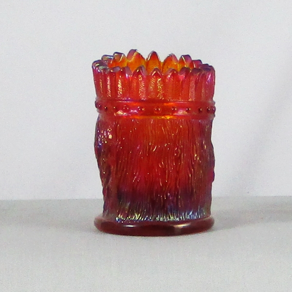 St. Clair Red Indian Head Carnival Glass Toothpick Holder Limited Edition for S.C.G.C.
