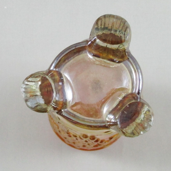Antique Northwood Marigold Grape & Cable Banded Carnival Glass Hatpin Holder