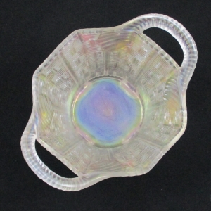 Antique Northwood White Rib Handled 8-sided Bushel Basket