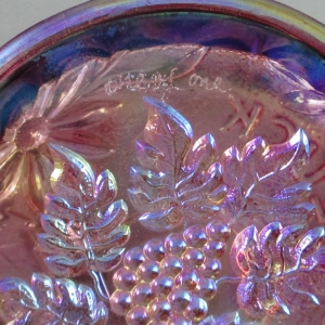 Levay Good Luck Pink Carnival Glass Swung Funeral Vase