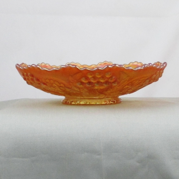 Antique Fenton Lotus & Thistle Marigold Carnival Glass Round Bowl