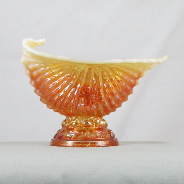 Antique Dugan Peach Opal Nautilus Carnival Glass Gravy or Creamer