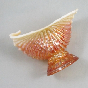 Antique Dugan Peach Opal Nautilus Carnival Glass Gravy or Creamer