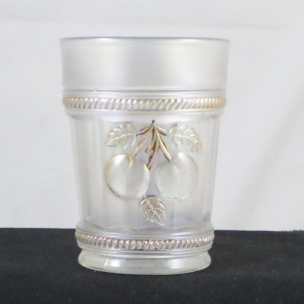 Antique Northwood Ice White with Gold Peach Carnival Glass Tumbler