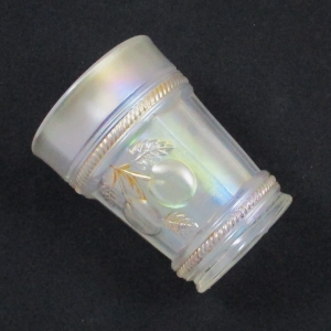 Antique Northwood Ice White with Gold Peach Carnival Glass Tumbler