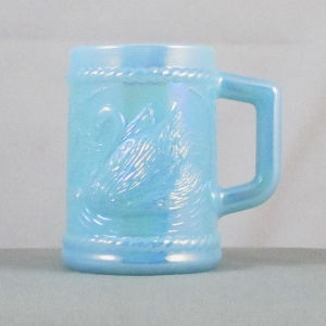 Mosser for NFGS Robins Egg Blue Swan Carnival Glass Mug