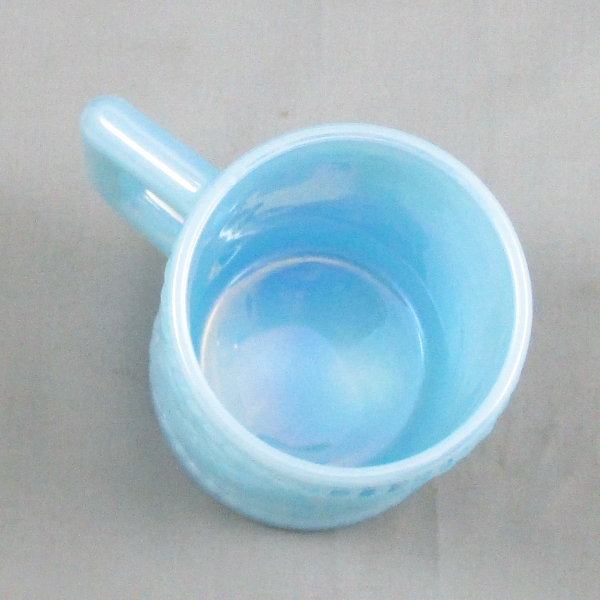 Mosser for NFGS Robins Egg Blue Swan Carnival Glass Mug