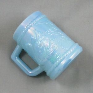 Mosser for NFGS Robins Egg Blue Swan Carnival Glass Mug