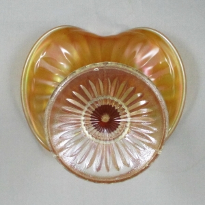 Antique Fenton Footed Fine Rib Marigold Carnival Glass JIP Vase