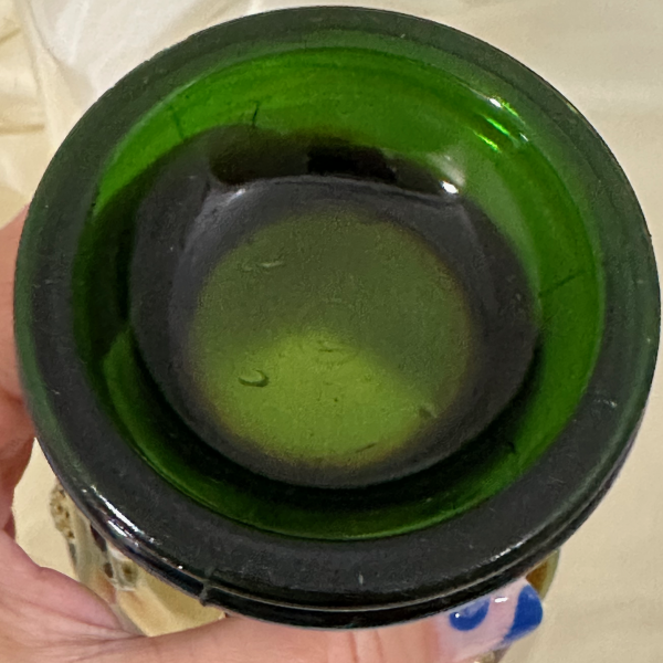 Antique Northwood Tornado Green Carnival Glass Vase LARGE ONE