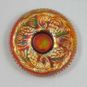 Antique Fenton Pinecone Amethyst Carnival Glass Saucer or Small Plate