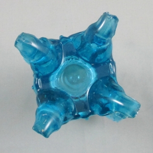 Antique Northwood Town Pump and Trough Blue Opalescent Glass Creamer & Sugar