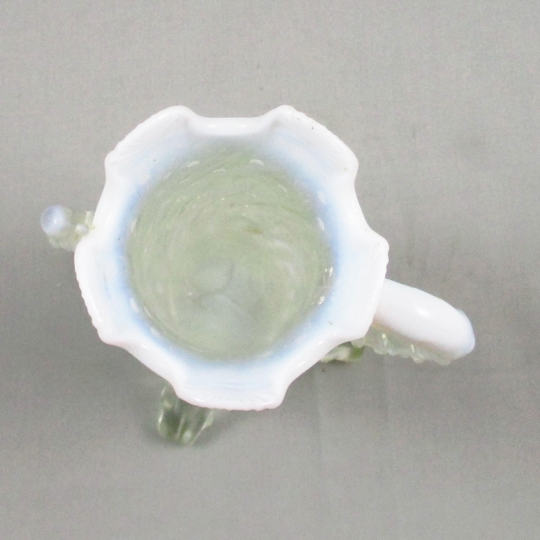 Antique Northwood Town Pump and Trough White Opalescent Glass Creamer & Sugar