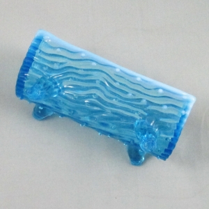 Antique Northwood Town Pump and Trough Blue Opalescent Glass Creamer & Sugar