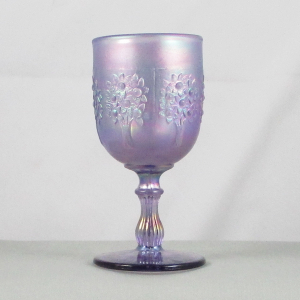 Fenton Lavender Frost Orange Tree Carnival Glass Goblet 1999