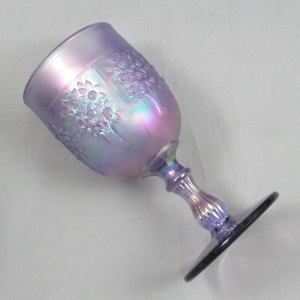 Fenton Lavender Frost Orange Tree Carnival Glass Goblet 1999