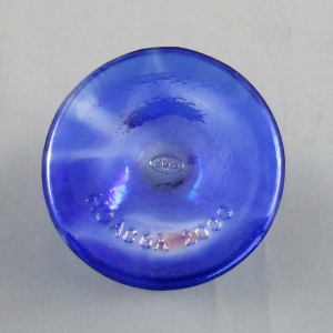 Fenton Cobalt Blue Orange Tree Carnival Glass Goblet 2000