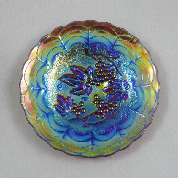 Antique Imperial ELECTRIC Purple Imperial Grape Carnival Glass Plate Amethyst