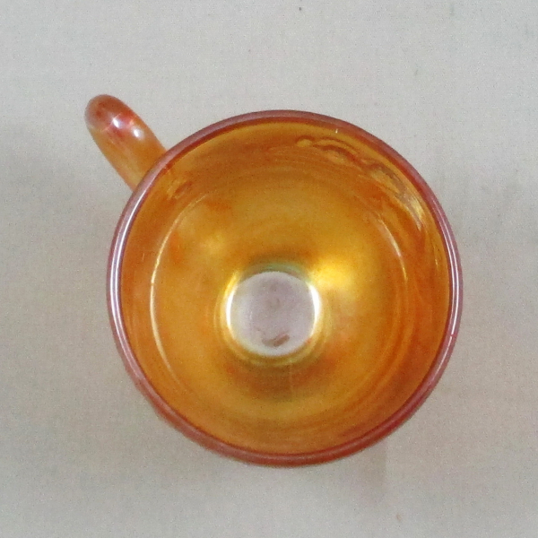 Antique Fenton Kittens Marigold Carnival Glass Cup & Saucer