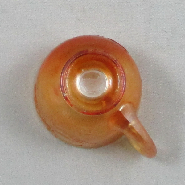 Antique Fenton Kittens Marigold Carnival Glass Cup & Saucer