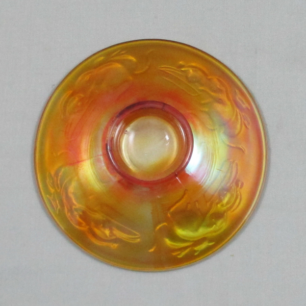 Antique Fenton Kittens Marigold Carnival Glass Cup & Saucer