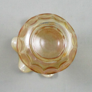 Fenton Peach Opal Thumbprint and Ovals Carnival Glass Vase