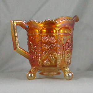 Antique Fenton Marigold Butterfly & Berry Carnival Glass Creamer