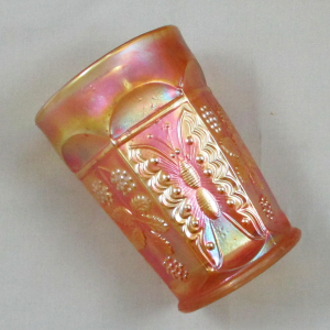 Antique Fenton Marigold Butterfly & Berry Carnival Glass Water Set