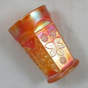 Antique Fenton Marigold Butterfly & Berry Carnival Glass Water Set