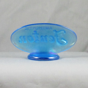 Fenton Celeste Blue FENTON Carnival Glass Logo Paperweight