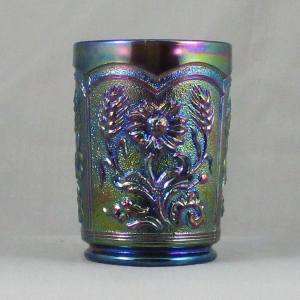 Summit Art Glass Purple Fieldflower Carnival Glass Tumbler