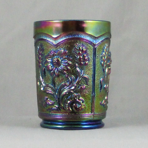 Summit Art Glass Purple Fieldflower Carnival Glass Tumbler