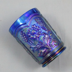 Summit Art Glass Blue Fieldflower Carnival Glass Tumbler