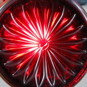 Imperial Red Fieldflower Carnival Glass Tumbler