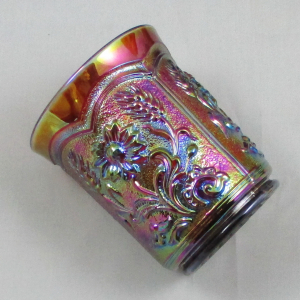 Imperial Red Fieldflower Carnival Glass Tumbler