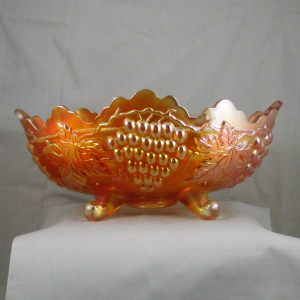 Antique Northwood Marigold Grape & Cable Carnival Glass Banana Boat