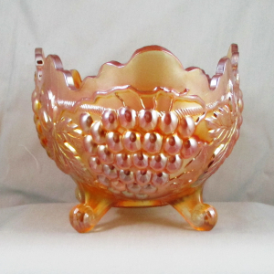 Antique Northwood Marigold Grape & Cable Carnival Glass Banana Boat