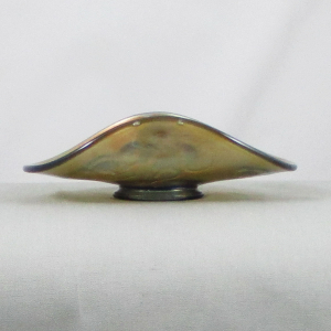 Antique Fenton Kittens Powder Blue Carnival Glass 2-sides Up Plate aka Banana Boat