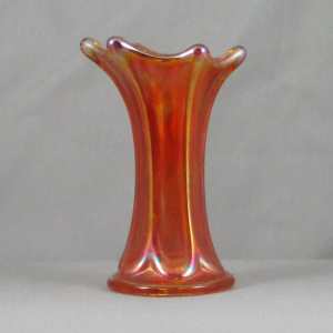 Antique Imperial Marigold Morning Glory Carnival Glass Squat Mini Vase