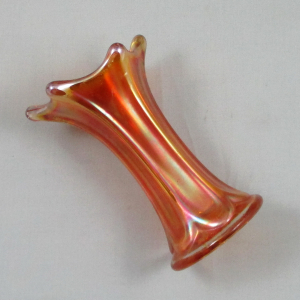 Antique Imperial Marigold Morning Glory Carnival Glass Squat Mini Vase