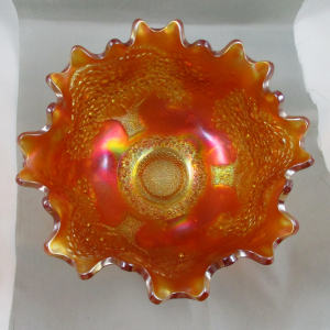 Antique Fenton Orange Tree Marigold Carnival Glass Fruit Bowl Orange Bowl