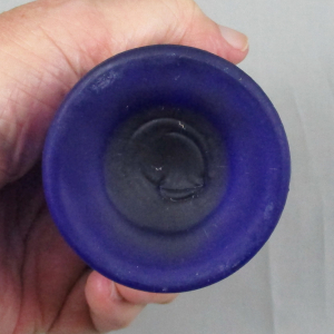 Summit Crystal Art Glass Satin Cobalt Blue Owl Paperweight Animal